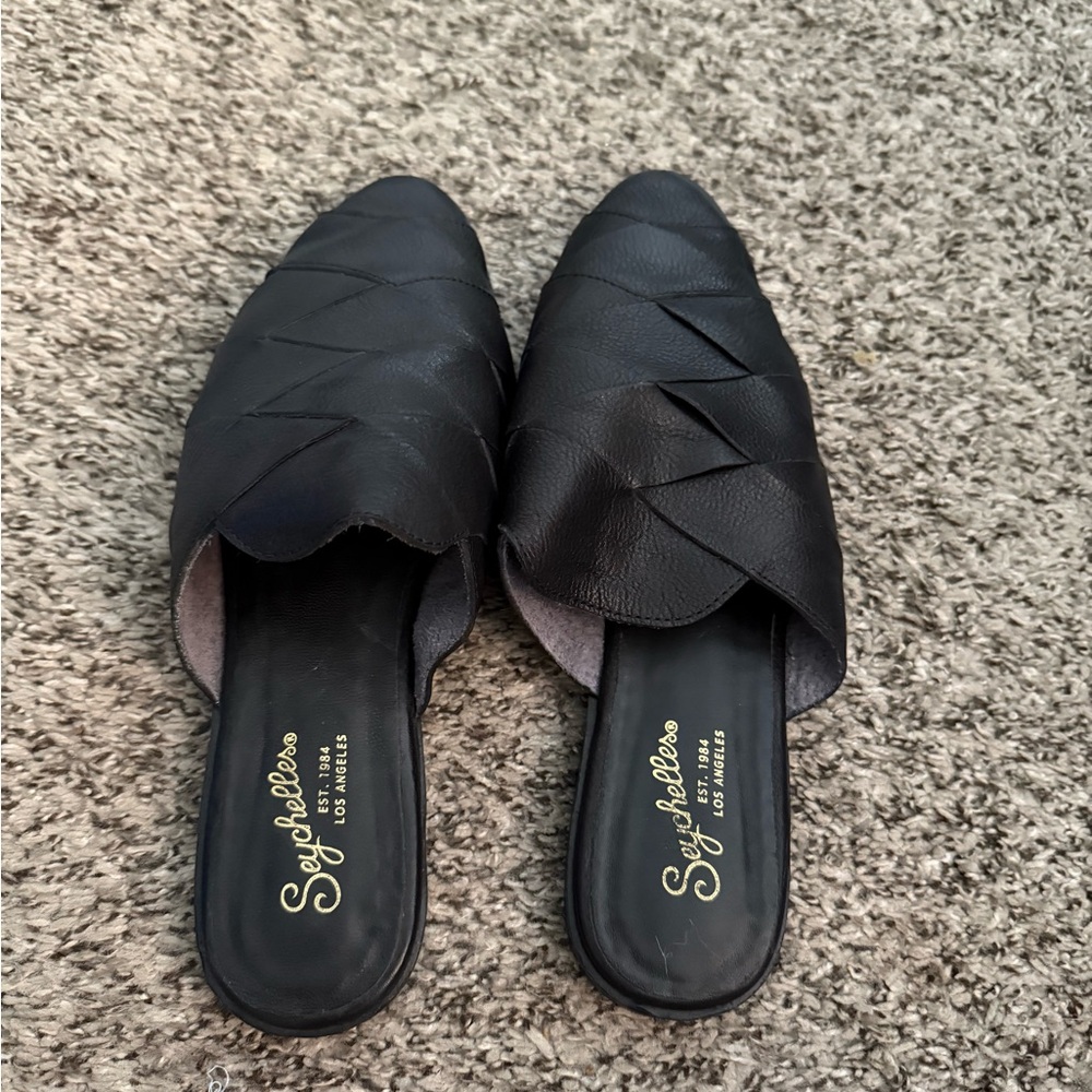 Seychelles Black Woven Mules